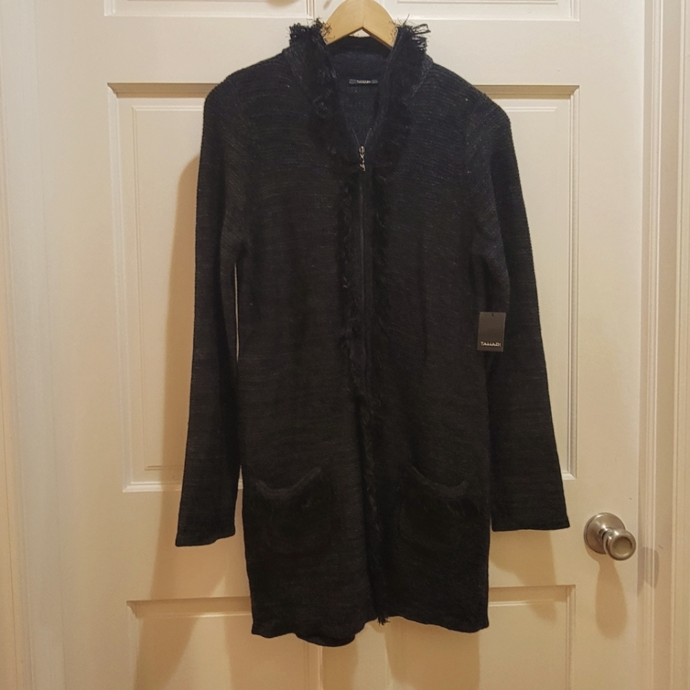 Tahari Marissa Sweater Women's Zipped Cardigan Small